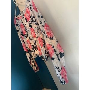 Bold Rose Velvet Crop Long Sleeve